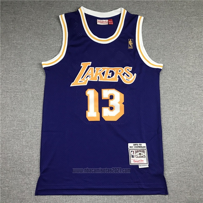 Camiseta Los Angeles Lakers Wilt Chamberlain #13 Mitchell & Ness 1971-72 Violeta